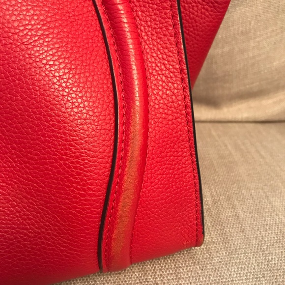 Celine Mini Luggage tote in Coquelicot - Picture 5 of 8